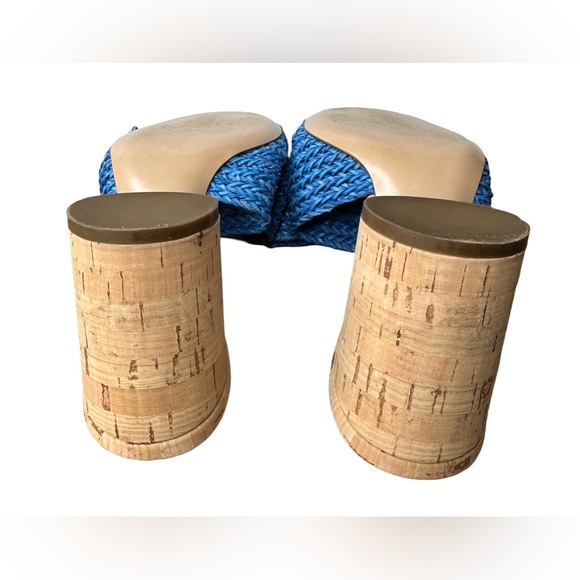 CASADEI Blue Raffia Sandle Mules, Size 40. Italian Made. Leather. EUC! - Picture 9 of 10